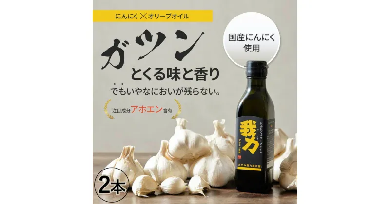 【ふるさと納税】アホエン含有にんにくオリーブオイル「我力」2本＆アホエン含有にんにくオリーブオイルみそ「我力味噌」1個◇