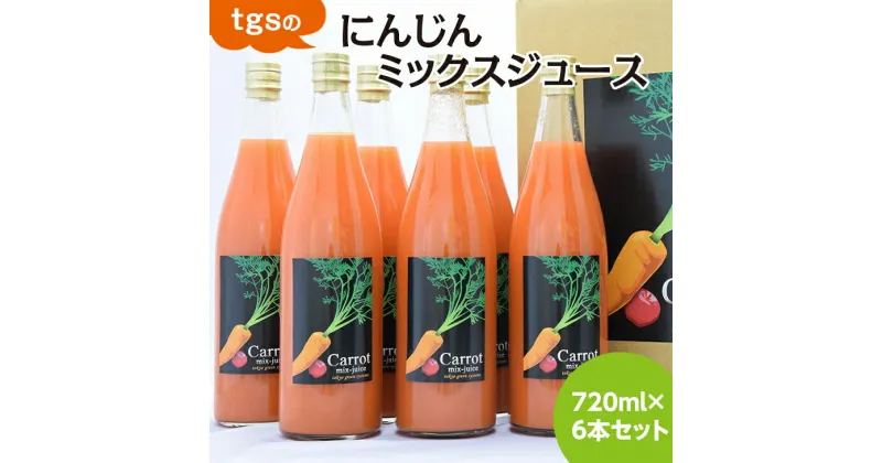 【ふるさと納税】tgsのにんじんミックスジュース 720ml 6本セット≪野菜ジュース 人参 ニンジン 野菜飲料 果実飲料 りんご≫ ※離島への配送不可（北海道、沖縄本島は配送可能）