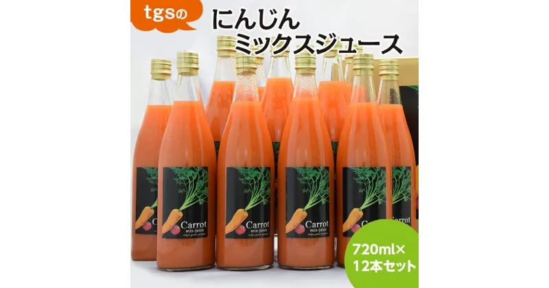 【ふるさと納税】tgsのにんじんミックスジュース 720ml 12本セット≪野菜ジュース 人参 ニンジン 野菜飲料 果実飲料 りんご≫※離島への配送不可（北海道、沖縄本島は配送可能）