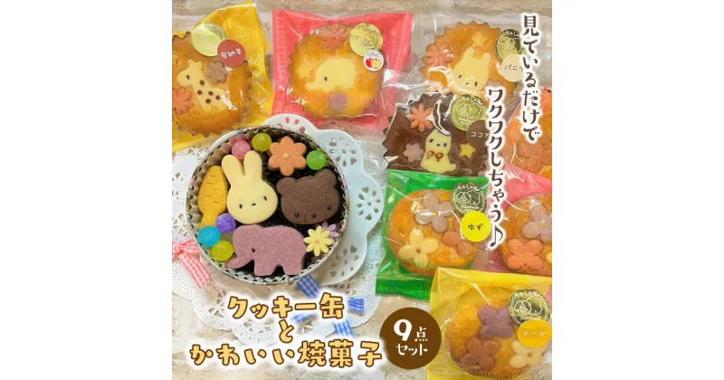 【ふるさと納税】クッキー缶とかわいい焼菓子9点セット◇※着日指定不可