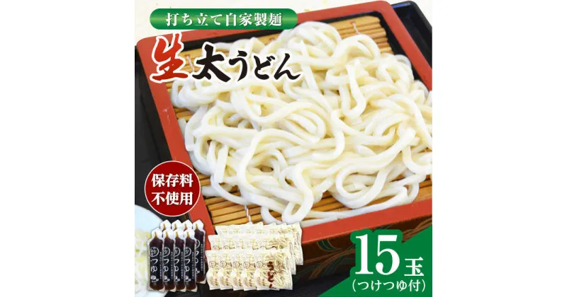 【ふるさと納税】船食製麺の生太うどん約150g×15玉セット 自家製つけつゆ付き 生麺 生めん 太麺 太めん 熟成麺 つゆ めん 麺 饂飩 つけつゆ【有限会社 船食製麺】[AKAL011]