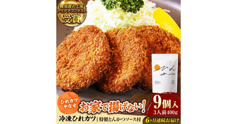 【ふるさと納税】【全6回定期便】やなせ 冷凍ひれカツ とんかつソース付き 400g（9個入り 3人前）【株式会社ストラテ】[AKBY004]