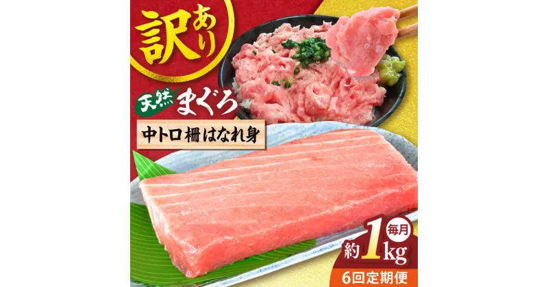 【ふるさと納税】【全6回定期便】【訳あり】天然 まぐろ 中トロ柵 はなれ身（約1kg） マグロ 定期 鮪 まぐろ 中とろ 刺身 柵 定期便 横須賀 【本まぐろ直売所】[AKAK063]