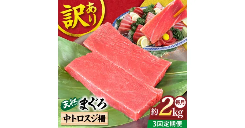 【ふるさと納税】【全3回定期便】【訳あり】天然 本まぐろ 中トロスジ柵（約2kg） マグロ 定期 鮪 まぐろ 中とろ 刺身 柵 定期便 横須賀 【本まぐろ直売所】[AKAK071]