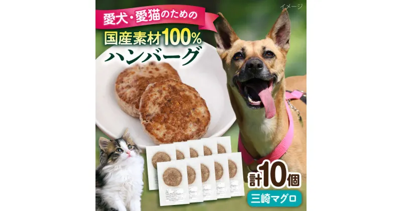 【ふるさと納税】ペットフード 三崎マグロ 100%ハンバーグ 10個セット ペット 愛犬 愛猫 おやつ ご褒美 ごはん 猫 犬 てづくり 国産 ドッグフード 【ペットフードYM japan】[AKEX002]