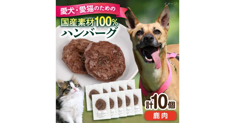 【ふるさと納税】ペットフード 鹿肉 100%ハンバーグ 10個セット ペット 愛犬 愛猫 おやつ ご褒美 ごはん 猫 犬 てづくり 国産 ドッグフード 【ペットフードYM japan】[AKEX010]