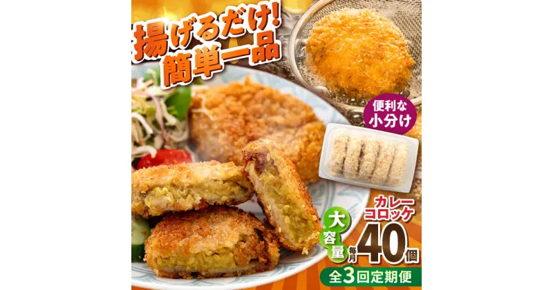 【ふるさと納税】【全3回定期便】カレーコロッケ 40個 3.4kg【有限会社丸伸商事】[AKFH027]