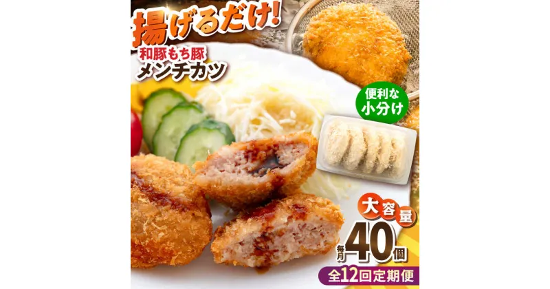 【ふるさと納税】【全12回定期便】メンチカツ 40個 3.4kg【有限会社丸伸商事】[AKFH041]