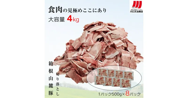 【ふるさと納税】箱根山麓豚　モモ・ウデ切り落とし4K盛り(500g×8パック)【 箱根山麓豚 切り落とし 神奈川県 小田原市 】