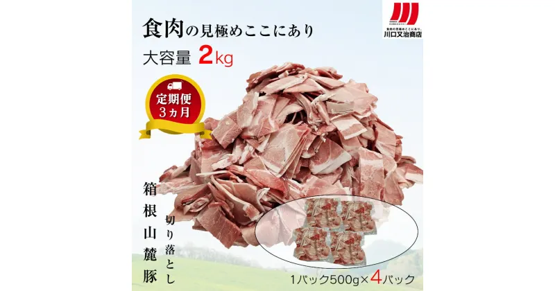 【ふるさと納税】【定期便3ヵ月】箱根山麓豚　モモ・ウデ切り落とし2K盛り(500g×4パック)【 箱根山麓豚 切り落とし 神奈川県 小田原市 】