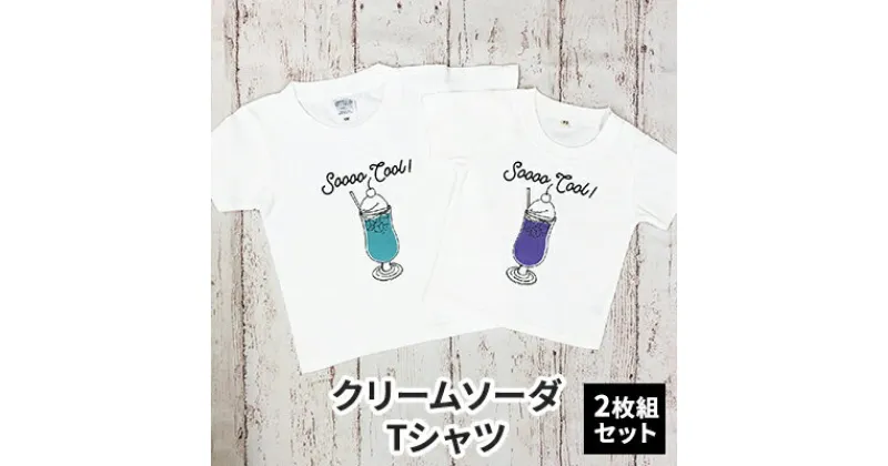 【ふるさと納税】2人兄弟姉妹でおそろい /クリームソーダ パープル（小）×ブルー（大）/ Tシャツ2枚組ギフトセット　 ファッション 子供服 キッズ お揃いコーデ オソロコーデ お出かけ トップス