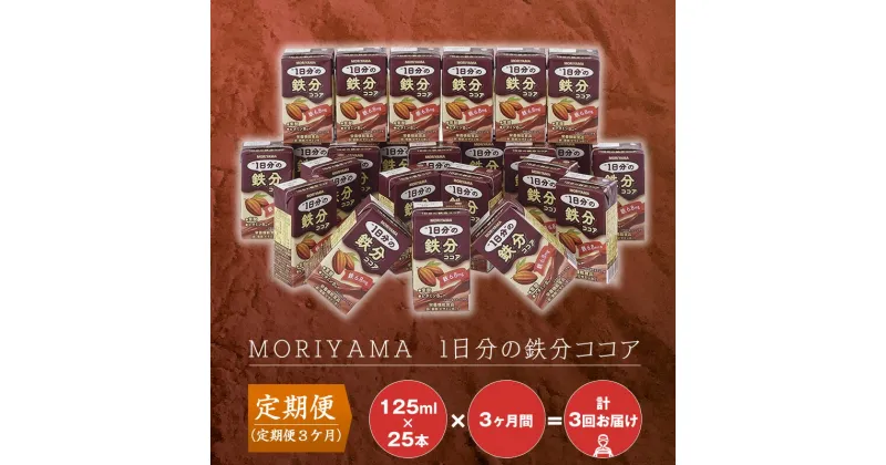 【ふるさと納税】【定期便3ケ月】守山乳業 MORIYAMA　MORIYAMA　1日分の鉄分ココア【パック ガーナ産 カカオ 高級 ココア飲料 ドリンク 濃厚 おいしい ギフト チョコレートドリンク 神奈川県 南足柄市 】