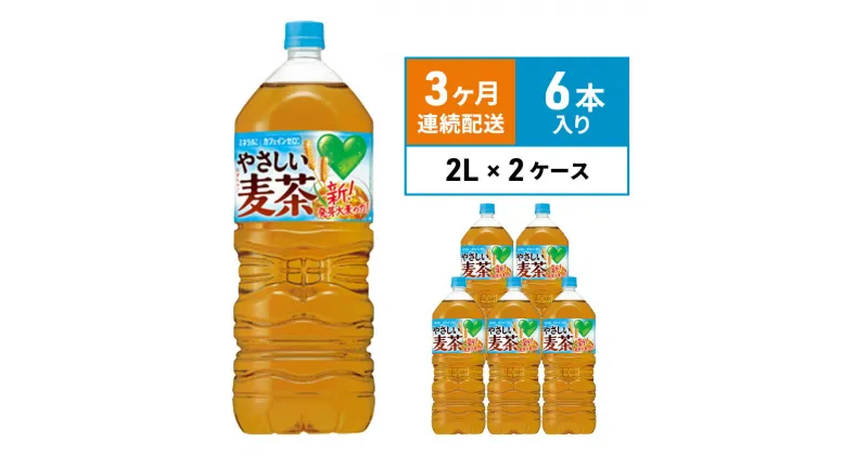 【ふるさと納税】定期便 3ヵ月 麦茶 GREEN DA・KA・RA やさしい麦茶 2L×6本 2箱 ペットボトル　定期便・綾瀬市