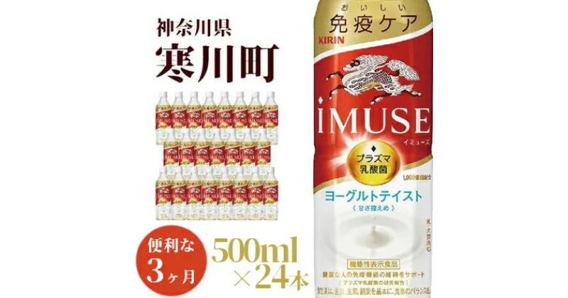 【ふるさと納税】イミューズ iMUSE キリン ヨーグルト テイスト ペットボトル 500ml×24本 機能性表示食品 水 お水 3ヶ月 定期便　定期便・ ペットボトル飲料 飲み物 免疫機能維持 プラズマ乳酸菌 すっきり さわやか 飲みやすい