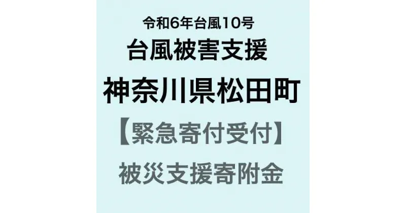 【ふるさと納税】【令和6年台風10号被害支援緊急寄附受付】神奈川県松田町災害応援寄附金（返礼品はありません）