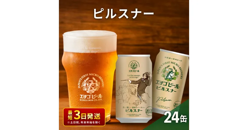 【ふるさと納税】エチゴビール ピルスナー350ml缶×24本 地ビール ビール 全国第一号 クラフトビール 350ml 缶 24本 お酒 酒 お取り寄せ 人気 新潟　 新潟市