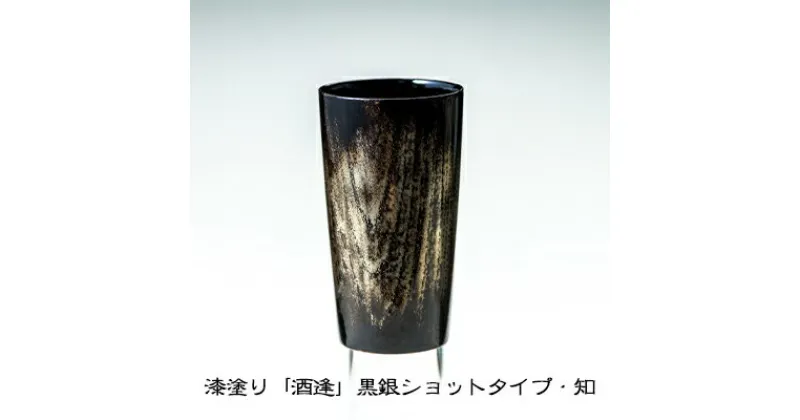 【ふるさと納税】漆塗り「酒逢」黒銀ショットタイプ・知　酒器・工芸品・食器・器