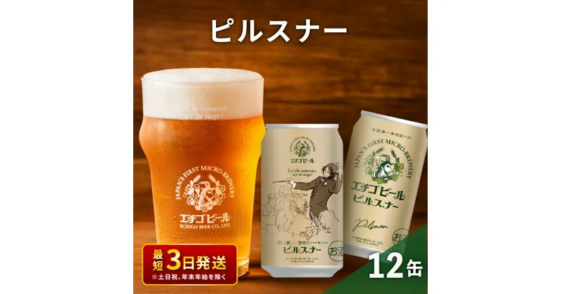 【ふるさと納税】エチゴビール ピルスナー350ml缶×12本 クラフトビール ビール 全国第一号クラフトビール ピルスナー 越後ビール 地ビール アルコール お酒 酒 新潟県 新潟　 新潟市