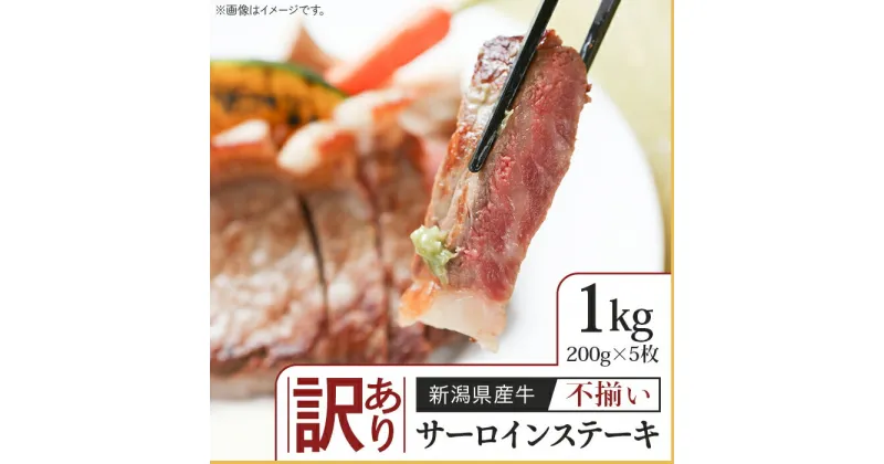 【ふるさと納税】訳あり 不揃い 牛肉 サーロイン 76-A0A【訳あり】不揃い 新潟県産牛（長岡産）サーロインステーキ1kg（200g×5枚）