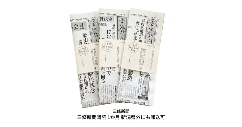 【ふるさと納税】三條新聞購読 1か月 新潟県外にも郵送可 [三條新聞] 【011S095】