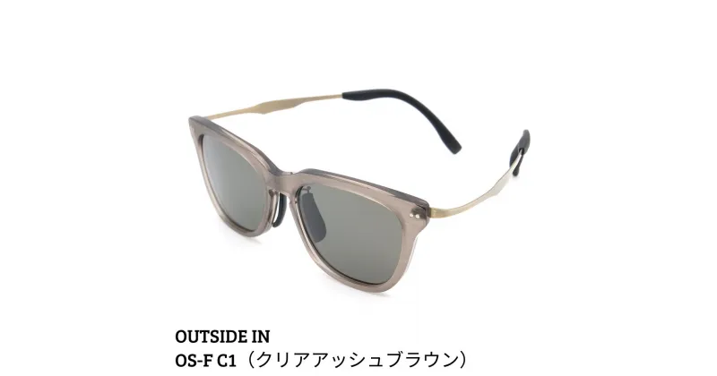 【ふるさと納税】[UV400 99%以上カット] サングラス （OUTSIDE IN Sunnies “OS-F” C1 クリアアッシュブラウン） アウトドア用品 ドライブ [OUTSIDE IN]【061S006】