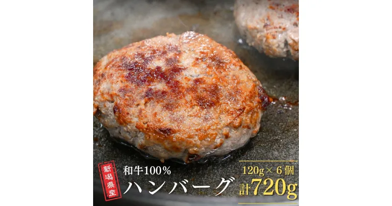 【ふるさと納税】新潟県産和牛100％ハンバーグ 6コ入り ハンバーグ 挽肉ステーキ つなぎ無し 簡単調理 牛肉 肉 和牛 惣菜 ギフト お中元 お歳暮 【018S052】