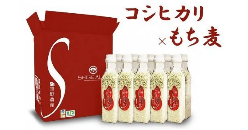 【ふるさと納税】【令和6年産新米】ブレンド米（無洗米コシヒカリ×もち麦）300gボトル×10本（計 3kg）しげ麦【米 お米 新潟県 柏崎市 】