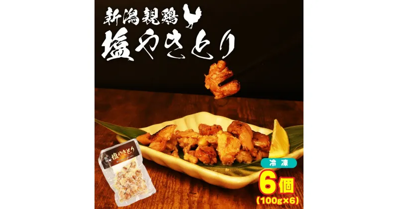 【ふるさと納税】 親鶏 塩やきとり 6個 600g 100g × 6 パック 鶏肉 鶏 チキン タンパク やきとり 焼き鳥 塩 肉 とり ブランド鶏 おかず おつまみ 簡単調理 郷土食 新潟親鶏 新潟産 新発田産 マルコ岩村 新潟県 新発田市 maruco004