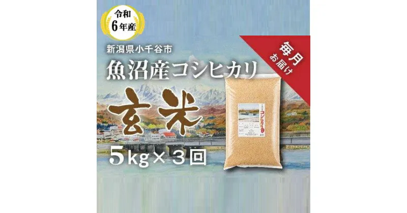 【ふるさと納税】〔定期便 毎月〕〔玄米 選別品〕令和6年産 魚沼産コシヒカリ 玄米 定期便 5kg×3回【毎月お届け】 米 お米 おこめ ブランド米 こしひかり コシヒカリ 産地直送 お取り寄せ おいしい おすすめ 人気 米太 新潟 魚沼 小千谷市 KT35P348