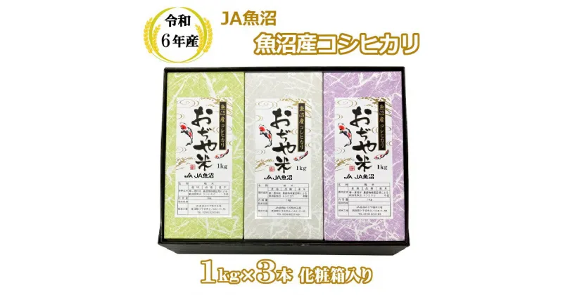 【ふるさと納税】令和6年産 魚沼産コシヒカリ1kg×3本 化粧箱入り（JA魚沼）白米 魚沼 米 JA14P315