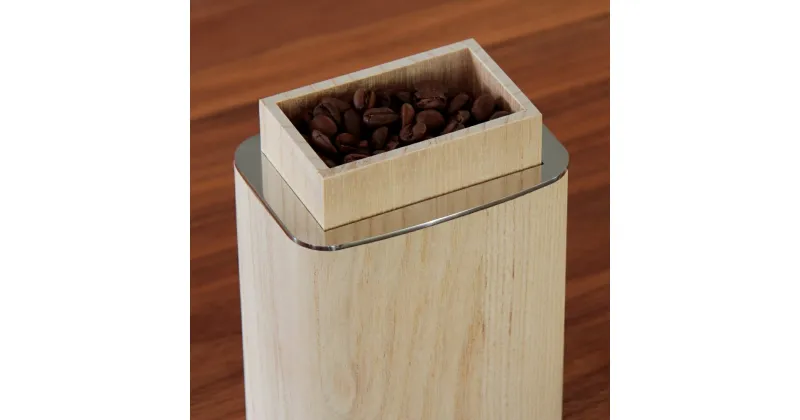 【ふるさと納税】KIRI Coffee Canister（100g）【木地】《サイズ：100×70×150（mm）》コーヒーキャニスター 紅茶 ほうじ茶 木製保存容器 桐 加茂市 朝倉家具