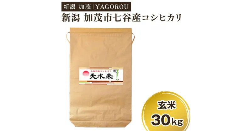 【ふるさと納税】【令和6年産新米先行予約】新潟県加茂市 七谷産コシヒカリ 玄米30kg 《10月下旬～順次発送》 新潟産コシヒカリ 豊かな山水で育った天水米 加茂市 YAGOROU ヤゴロウ