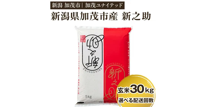 【ふるさと納税】【令和6年産新米先行予約】 新潟県産 新之助 玄米30kg（10kg×3） 選べる配送回数 （通常配送1回～定期便12回） 新潟 ブランド米 加茂市 加茂ユナイテッド