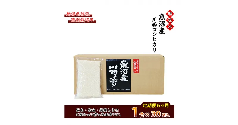 【ふるさと納税】【定期便／全6回】無洗米 魚沼産こしひかり1合×30袋 新潟県認証特別栽培米　定期便・ 米 お米 無洗米 特別栽培米 精米 白米 コシヒカリ ご飯 魚沼産 6回 　お届け：準備でき次第、順次発送