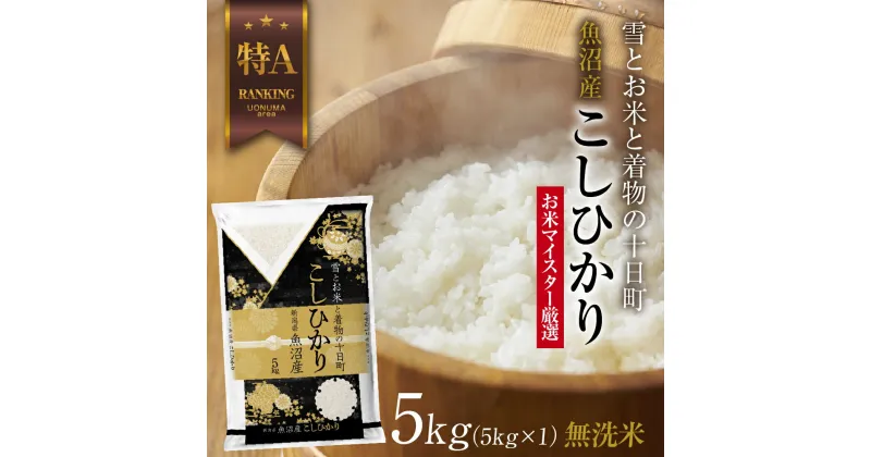 【ふるさと納税】｜無洗米｜ 魚沼産 コシヒカリ 5kg お米 こしひかり 新潟 （お米の美味しい炊き方ガイド付き）　 精米 ご飯 ブランド米 銘柄米 　お届け：入金確認後、順次発送