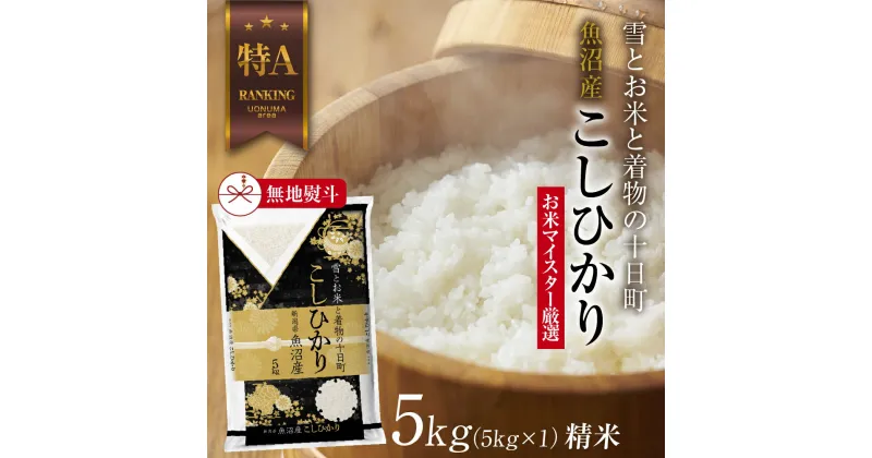 【ふるさと納税】【無地熨斗】魚沼産 コシヒカリ 5kg お米 こしひかり 新潟 （お米の美味しい炊き方ガイド付き）　 精米 ご飯 ブランド米 銘柄米 　お届け：入金確認後、順次発送