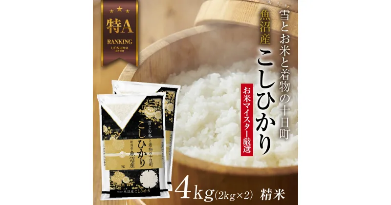 【ふるさと納税】魚沼産 コシヒカリ 2kg ×2袋 計4kg お米 こしひかり 新潟 （お米の美味しい炊き方ガイド付き）　 精米 ご飯 ブランド米 銘柄米 　お届け：入金確認後、順次発送