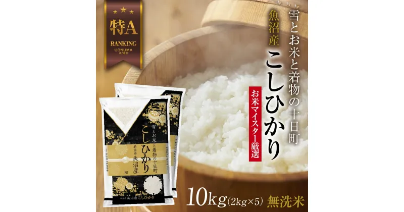 【ふるさと納税】｜無洗米｜ 魚沼産 コシヒカリ 2kg ×5袋 計10kg お米 こしひかり （お米の美味しい炊き方ガイド付き）　 精米 ご飯 ブランド米 銘柄米 　お届け：入金確認後、順次発送