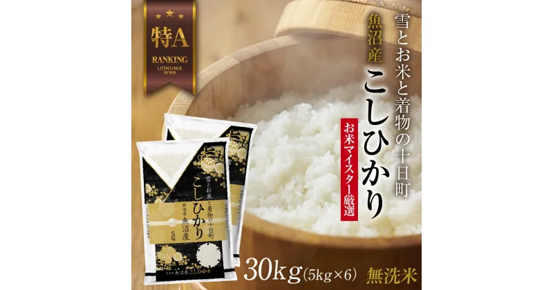 【ふるさと納税】｜無洗米｜ 魚沼産 コシヒカリ 5kg ×6袋 計30kg お米 こしひかり 新潟 （お米の美味しい炊き方ガイド付き）　 精米 ご飯 ブランド米 銘柄米 　お届け：入金確認後、順次発送