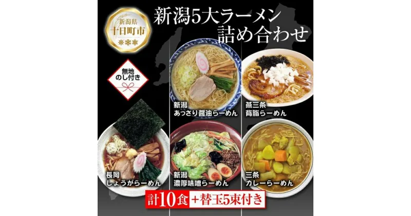 【ふるさと納税】あっさり醤油 燕三条背脂 長岡しょうが 濃厚味噌 三条カレーらーめん 計10食 替え玉 乾麺 詰め合わせ 無地熨斗 しょうゆ みそ 備蓄 お取り寄せ ギフト のし 熨斗 松代そば善屋 新潟県 十日町市　 麺類 コシ こだわり