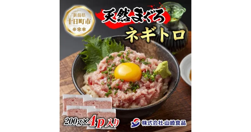 【ふるさと納税】天然 まぐろたたき 200g×4パック 計800g メバチマグロ キハダ ビンチョウ 冷凍 マグロ まぐろ ねぎとろ ネギトロ 海鮮丼 手巻き 寿司 お取り寄せ 送料無料 山崎食品 新潟県 十日町市　十日町市　お届け：入金確認後、約1週間～2週間ほどでお届け