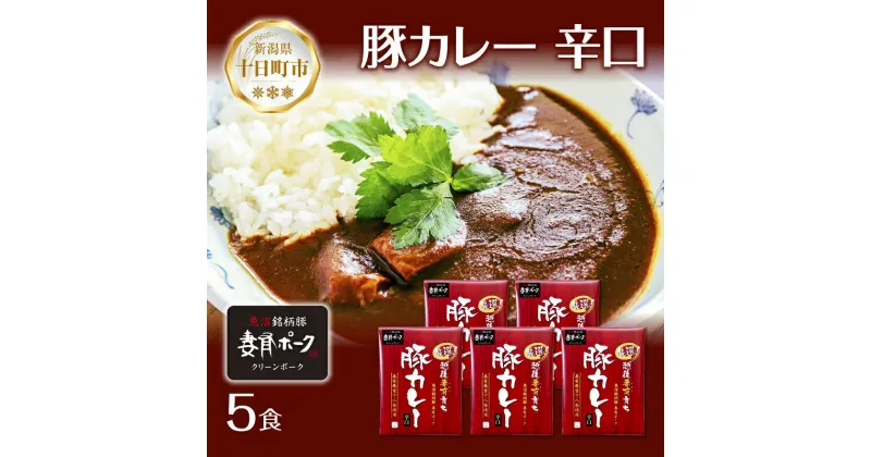 【ふるさと納税】妻有ポーク 豚カレー 辛口 200g 5食 セット 計1kg ポーク レトルト カレー 国産 つまりポーク ブランド豚 銘柄豚 常温保存 お取り寄せ グルメ ファームランド・木落 新潟県 十日町市　十日町市　お届け：入金確認後、約1週間～2週間ほどでお届け