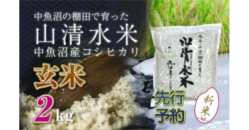 【ふるさと納税】【新米先行受付】新潟県魚沼産コシヒカリ「山清水米」玄米2kg　十日町市　お届け：2024年10月上旬から順次発送します。