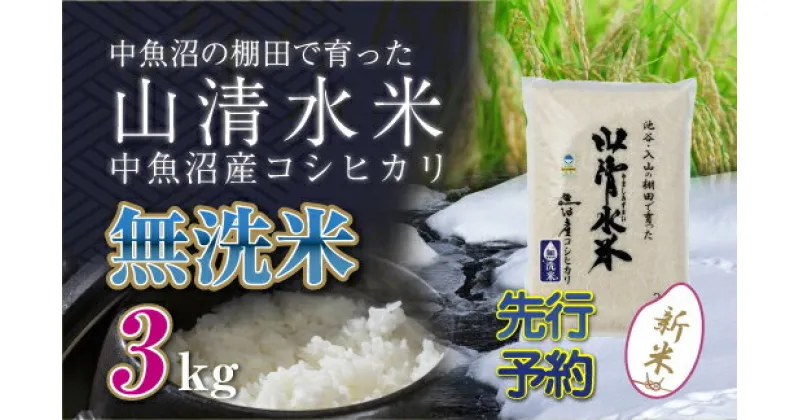 【ふるさと納税】【新米先行受付】新潟県魚沼産コシヒカリ「山清水米」無洗米3kg　十日町市　お届け：2024年10月上旬から順次発送します。