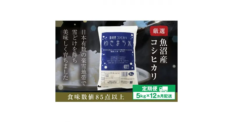 【ふるさと納税】【定期便／12ヶ月】ゆきまち米5kg 極上魚沼産コシヒカリ　定期便・ お米 米 コシヒカリ こしひかり 魚沼産 魚沼産コシヒカリ 魚沼産こしひかり 　お届け：準備でき次第、順次発送