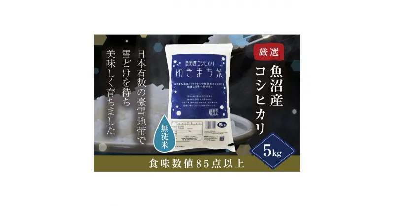 【ふるさと納税】【無洗米】ゆきまち米5kg 極上魚沼産コシヒカリ　 米 お米 無洗米 精米 白米 コシヒカリ 魚沼産 ご飯 　お届け：準備でき次第、順次発送