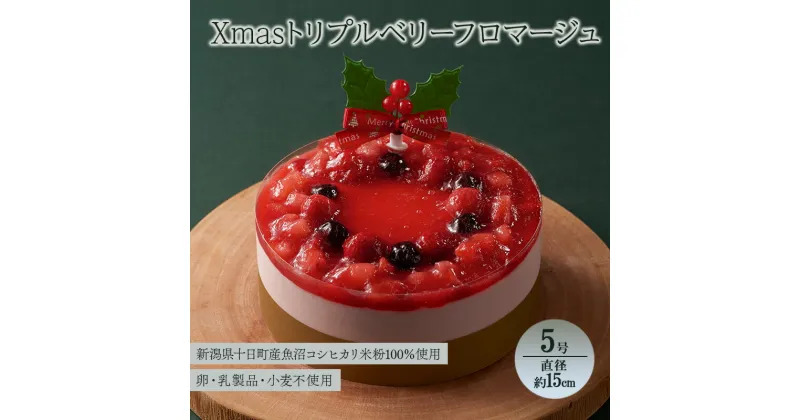 【ふるさと納税】Xmasトリプルベリーフロマージュ（5号・直径約15cm）十日町すこやかファクトリー 十日町市 スイーツ お取り寄せ　お届け：2024年12月19日～12月20日まで